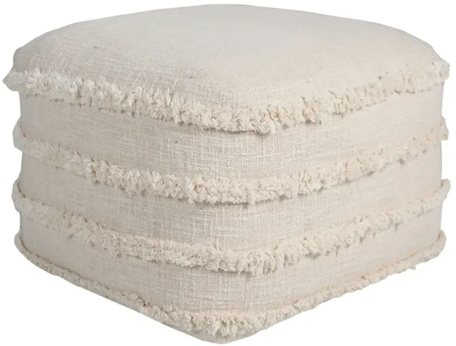 Cotton Square Ottoman - Cream