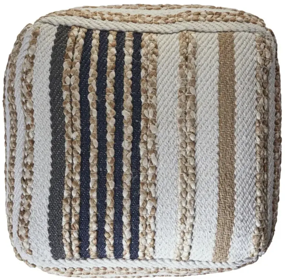 Jute Square Ottoman - Tan