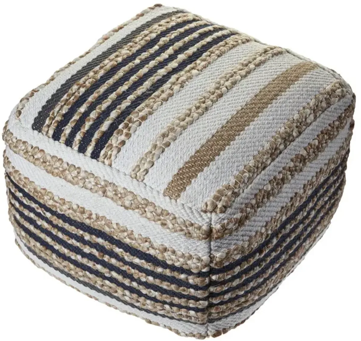 Jute Square Ottoman - Tan