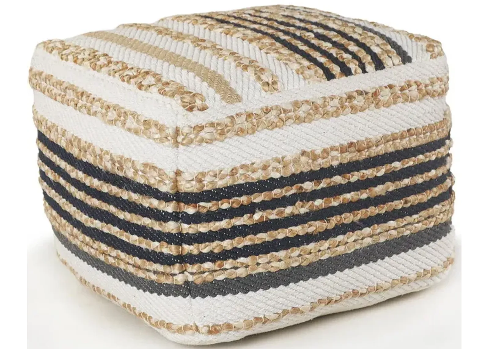 Jute Square Ottoman - Tan