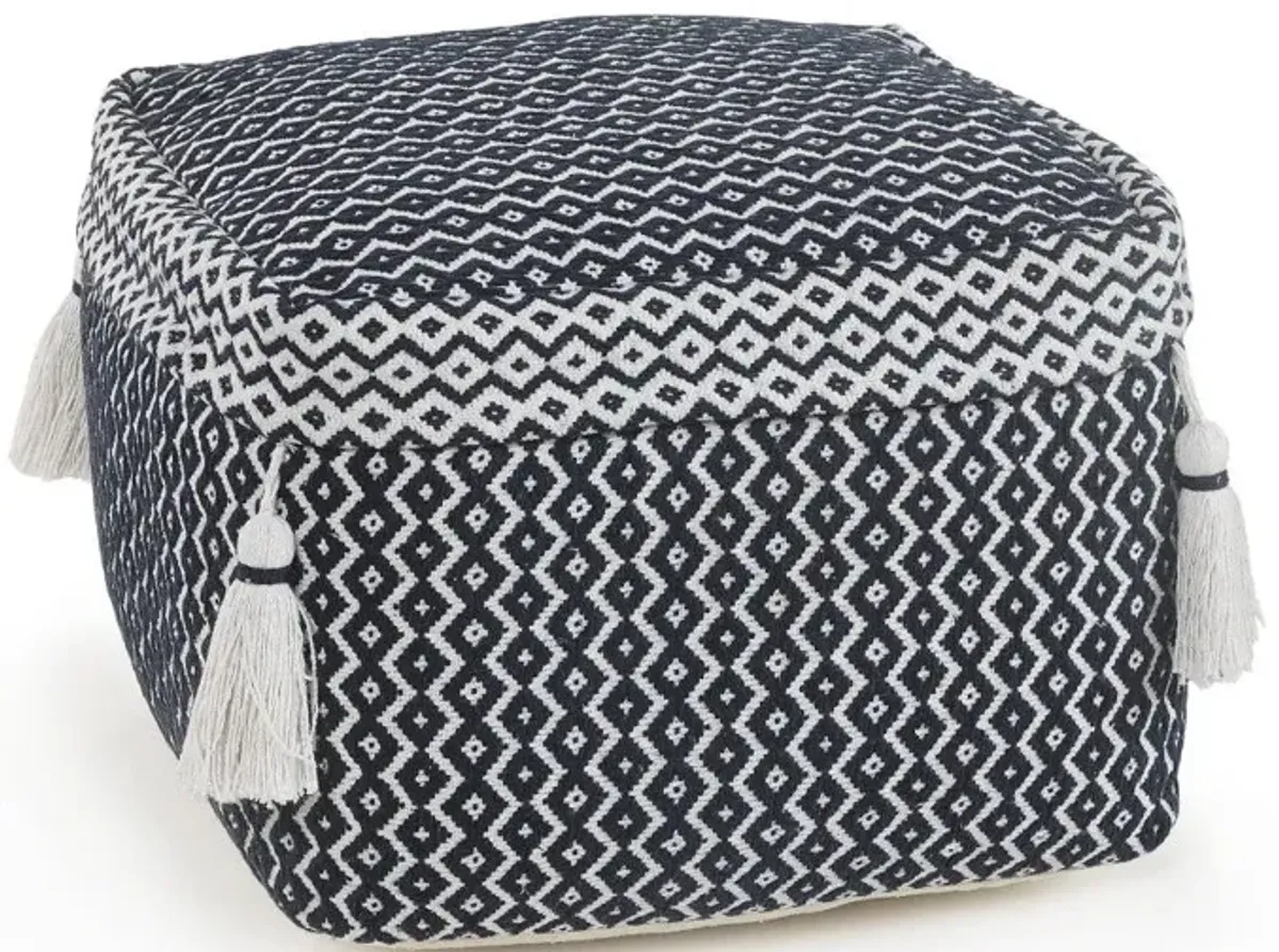 Cotton Ottoman Square - Blue