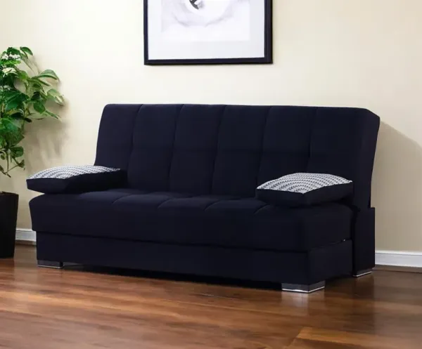 Sleeper Sofa And Toss Pillows With Brown Legs - Chenille