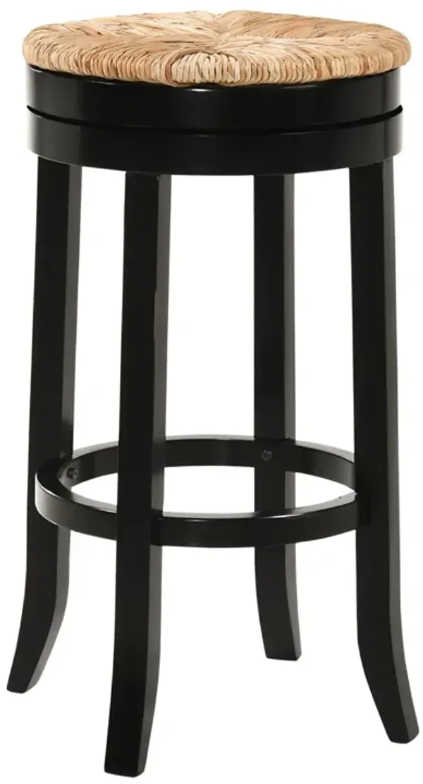 Swivel Backless Bar Height Chair With Footrest 30" - Natural and Black