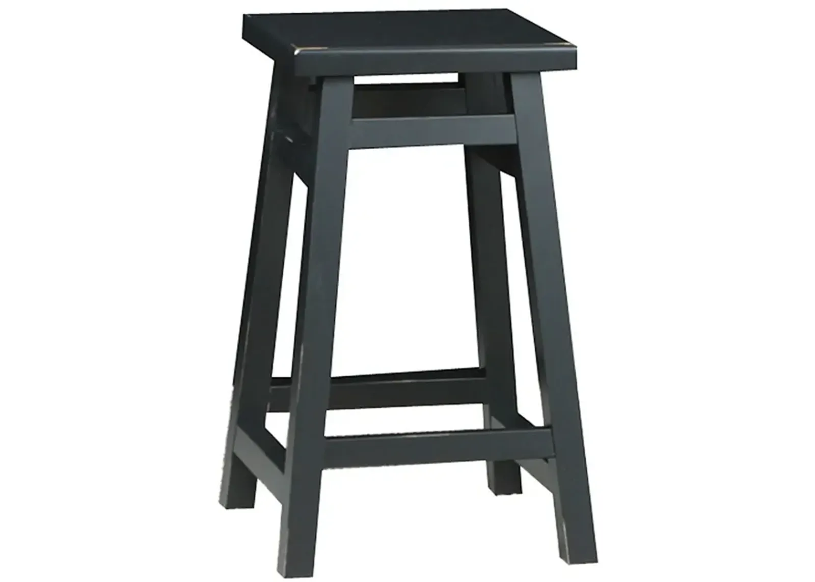 Backless Counter Height Bar Chair With Footrest 24" - Black