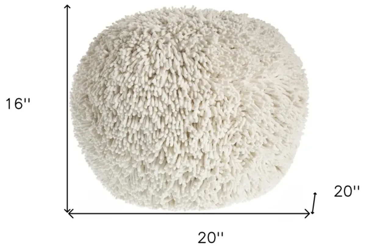 Cotton Round Ottoman - Cream