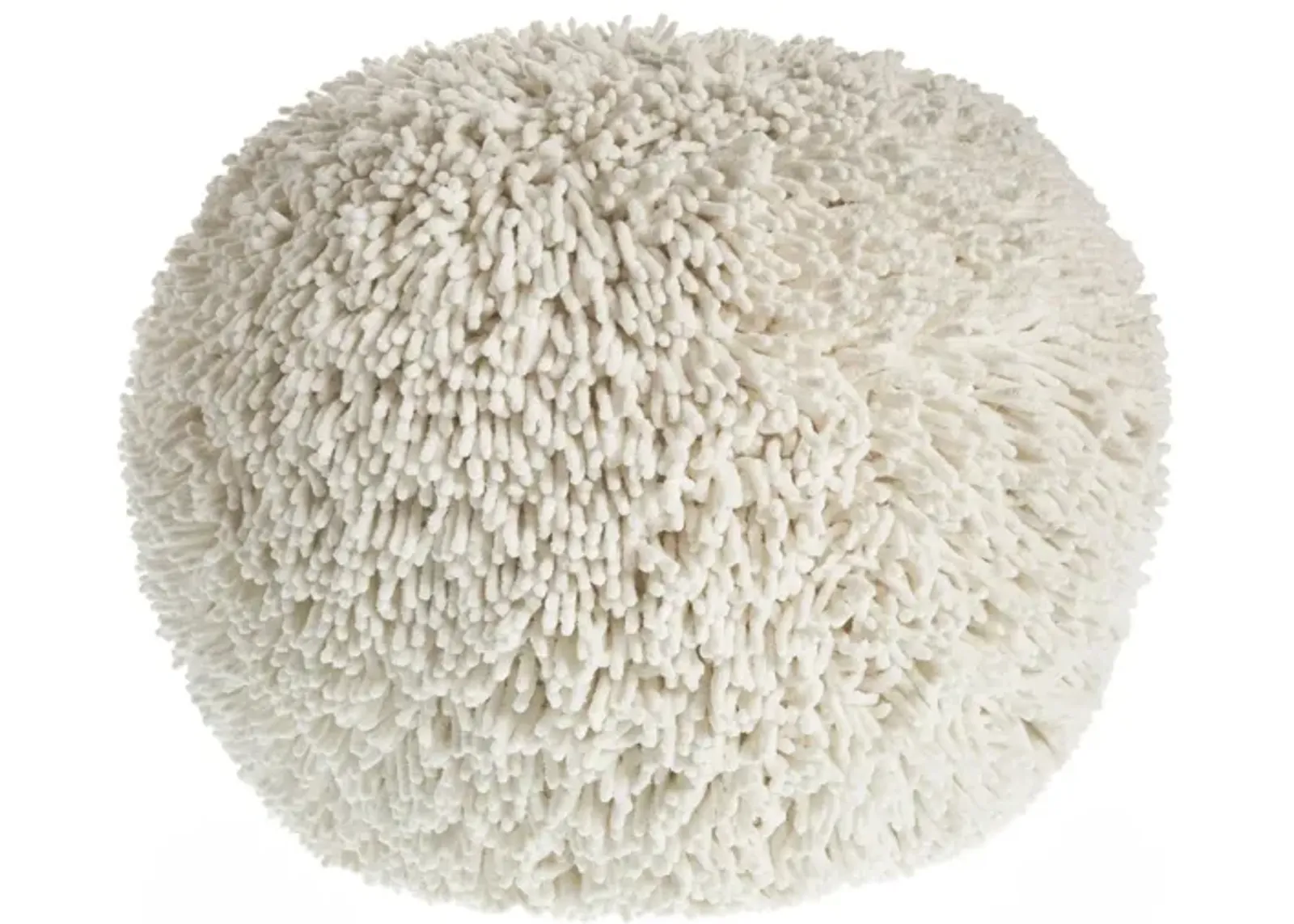 Cotton Round Ottoman - Cream