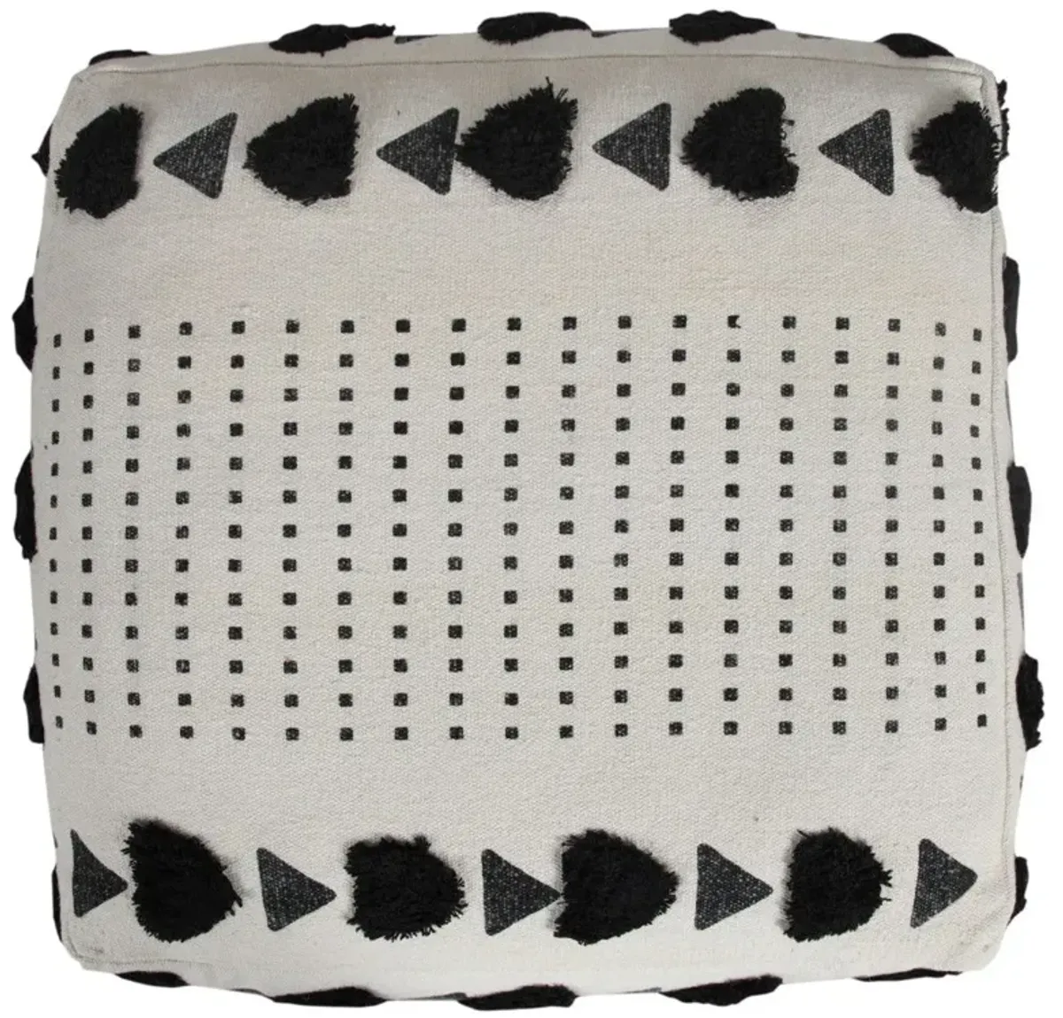 Cotton Ottoman Square - White