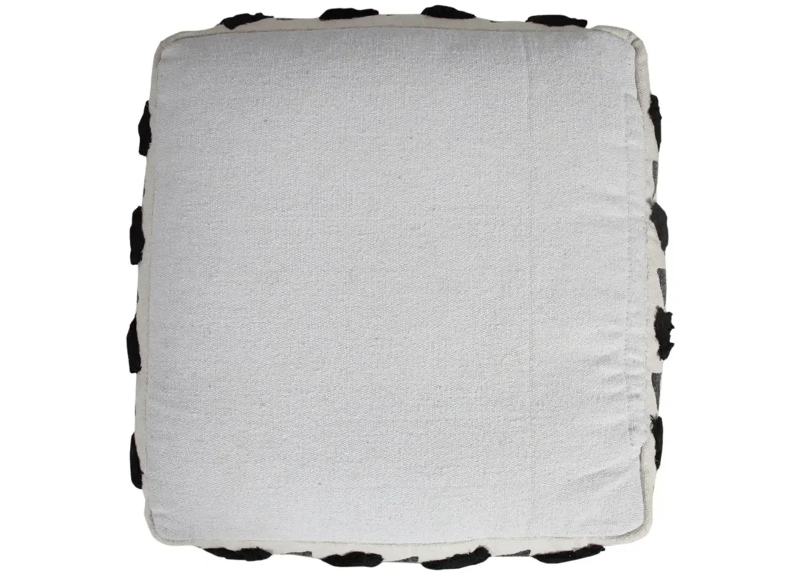 Cotton Ottoman Square - White