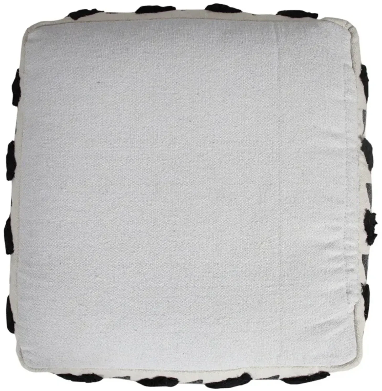 Cotton Ottoman Square - White