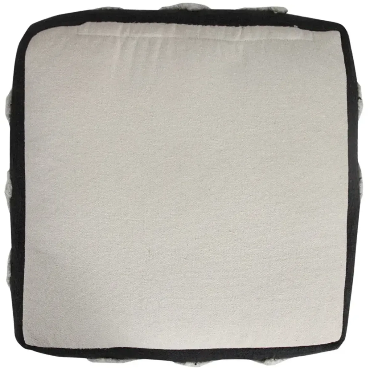 Square Cotton Ottoman - Black