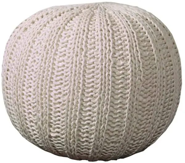 Cotton Round Ottoman - Beige