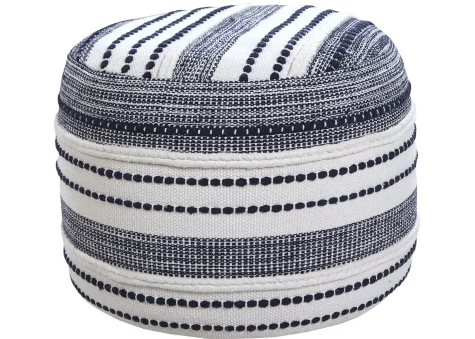 Cotton Round Ottoman - Blue