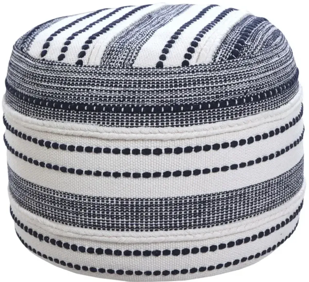 Cotton Round Ottoman - Blue