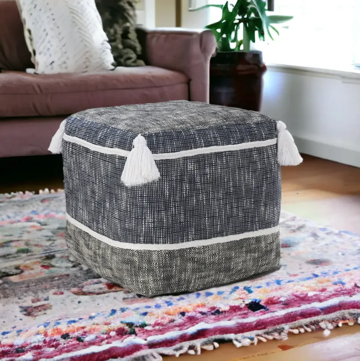 Polyester Ottoman - Blue