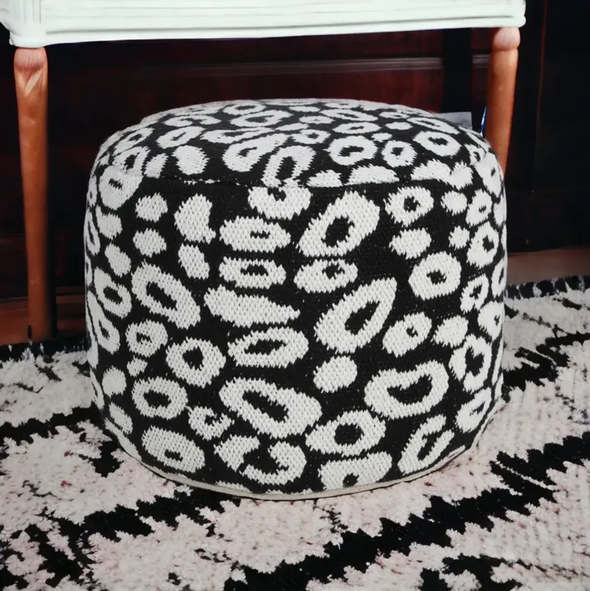 Blend Cotton Ottoman - Black