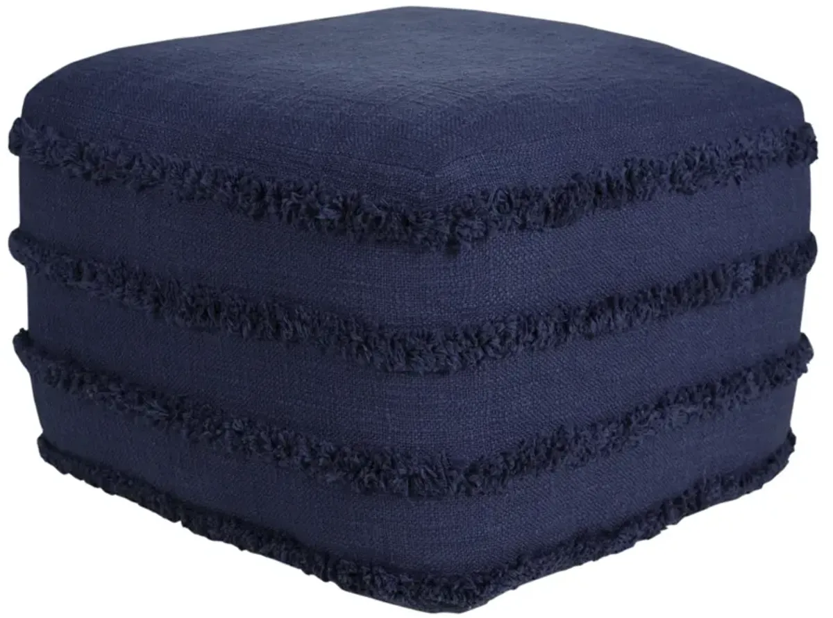 Cotton Square Ottoman 18" - Blue