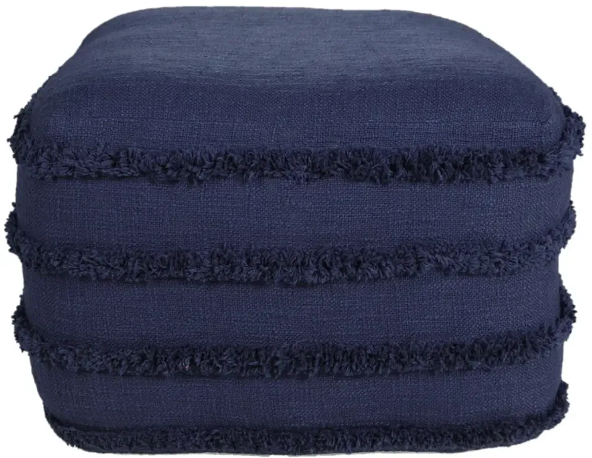 Cotton Square Ottoman 18" - Blue