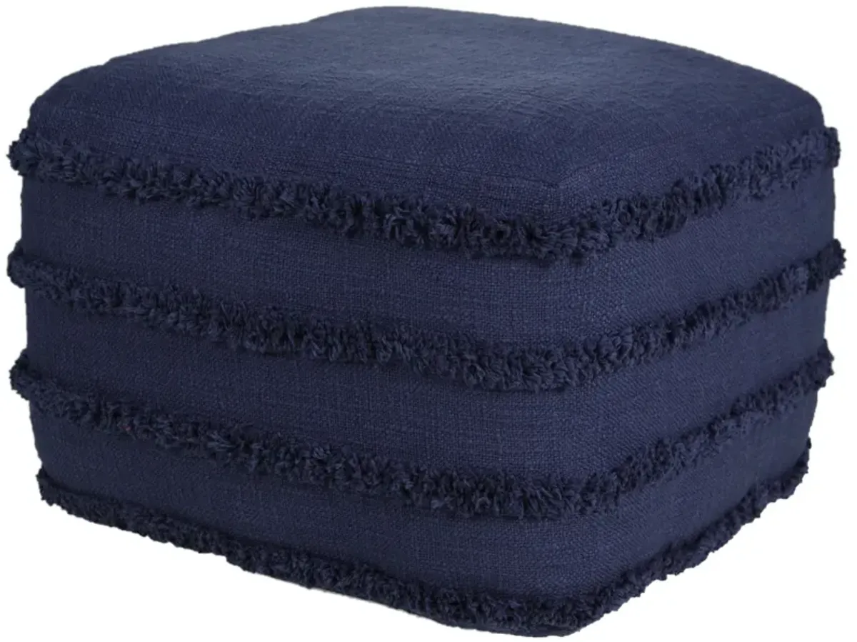 Cotton Square Ottoman 18" - Blue