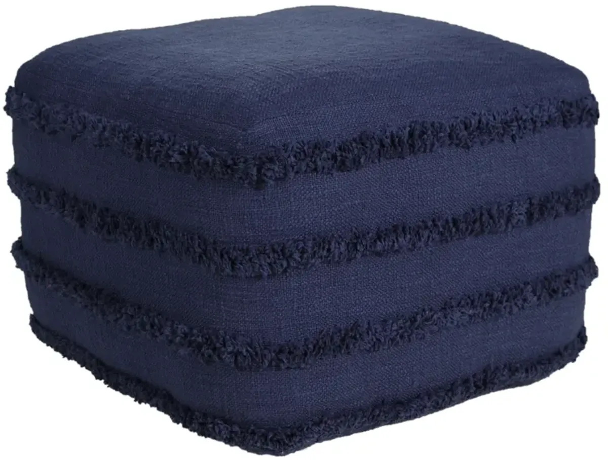 Cotton Square Ottoman 18" - Blue