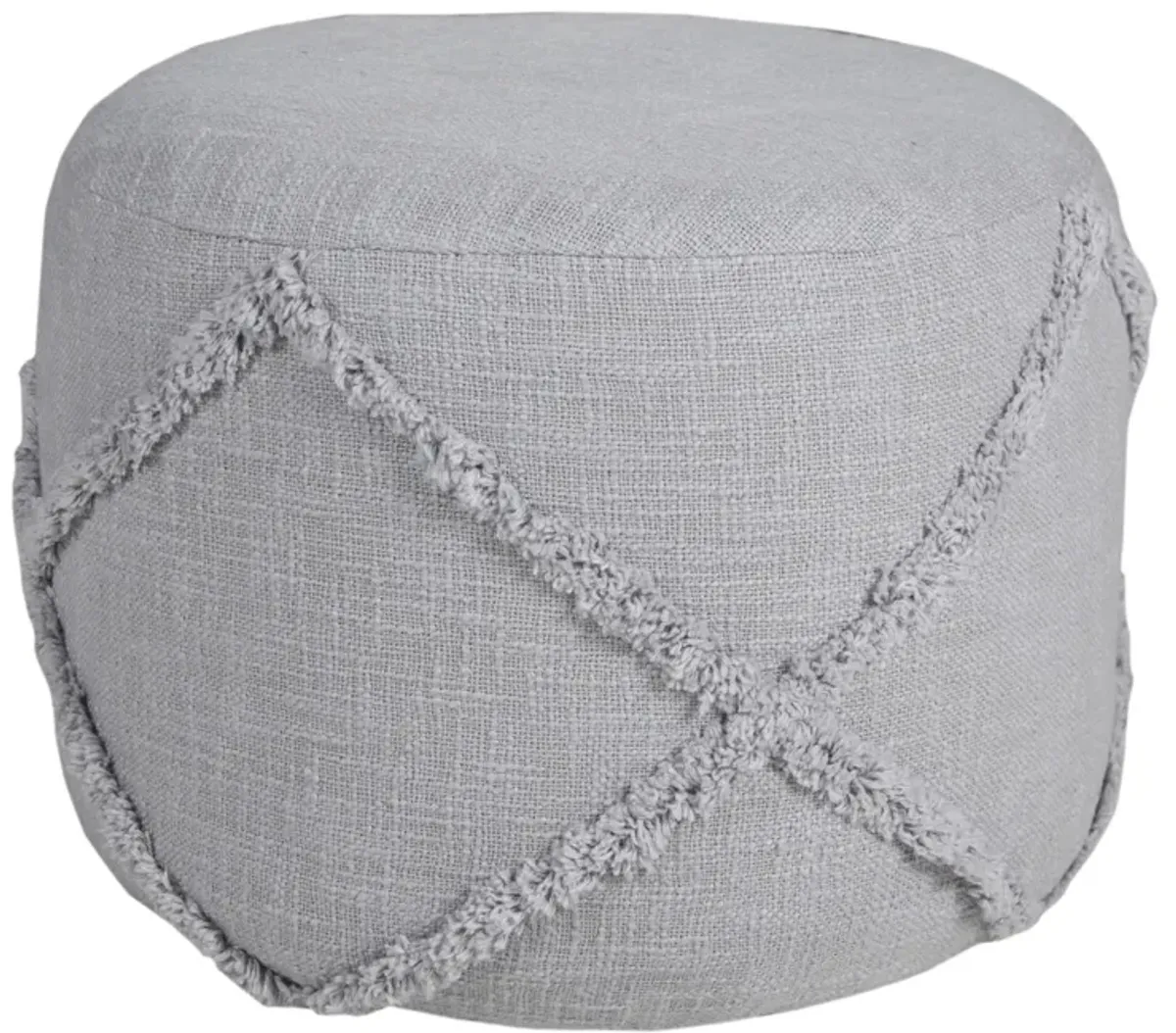 Cotton Ottoman Round - Gray