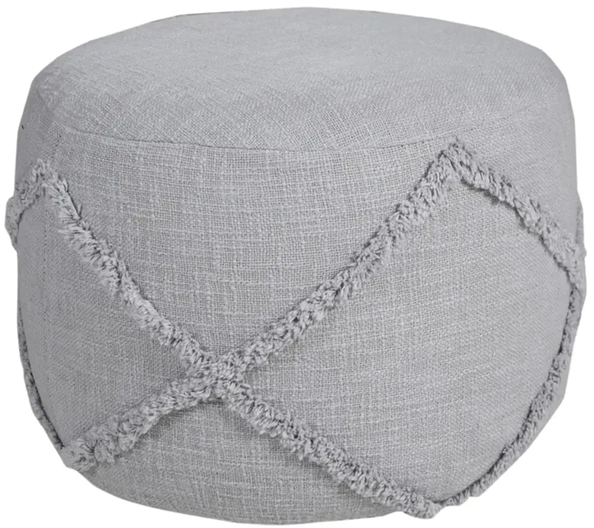 Cotton Ottoman Round - Gray