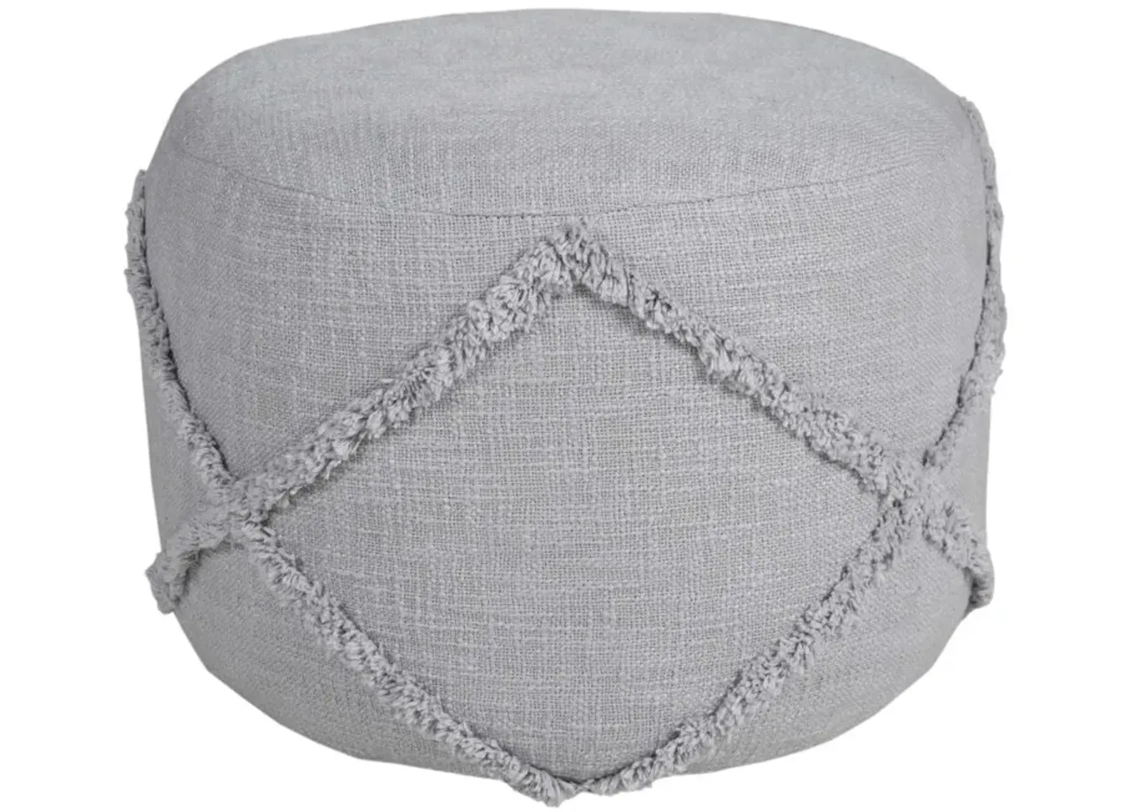 Cotton Ottoman Round - Gray