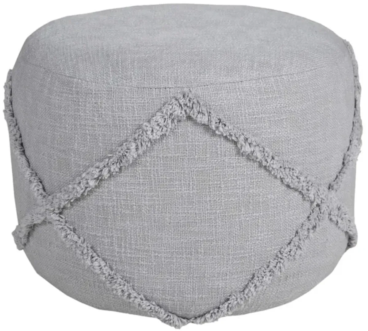 Cotton Ottoman Round - Gray