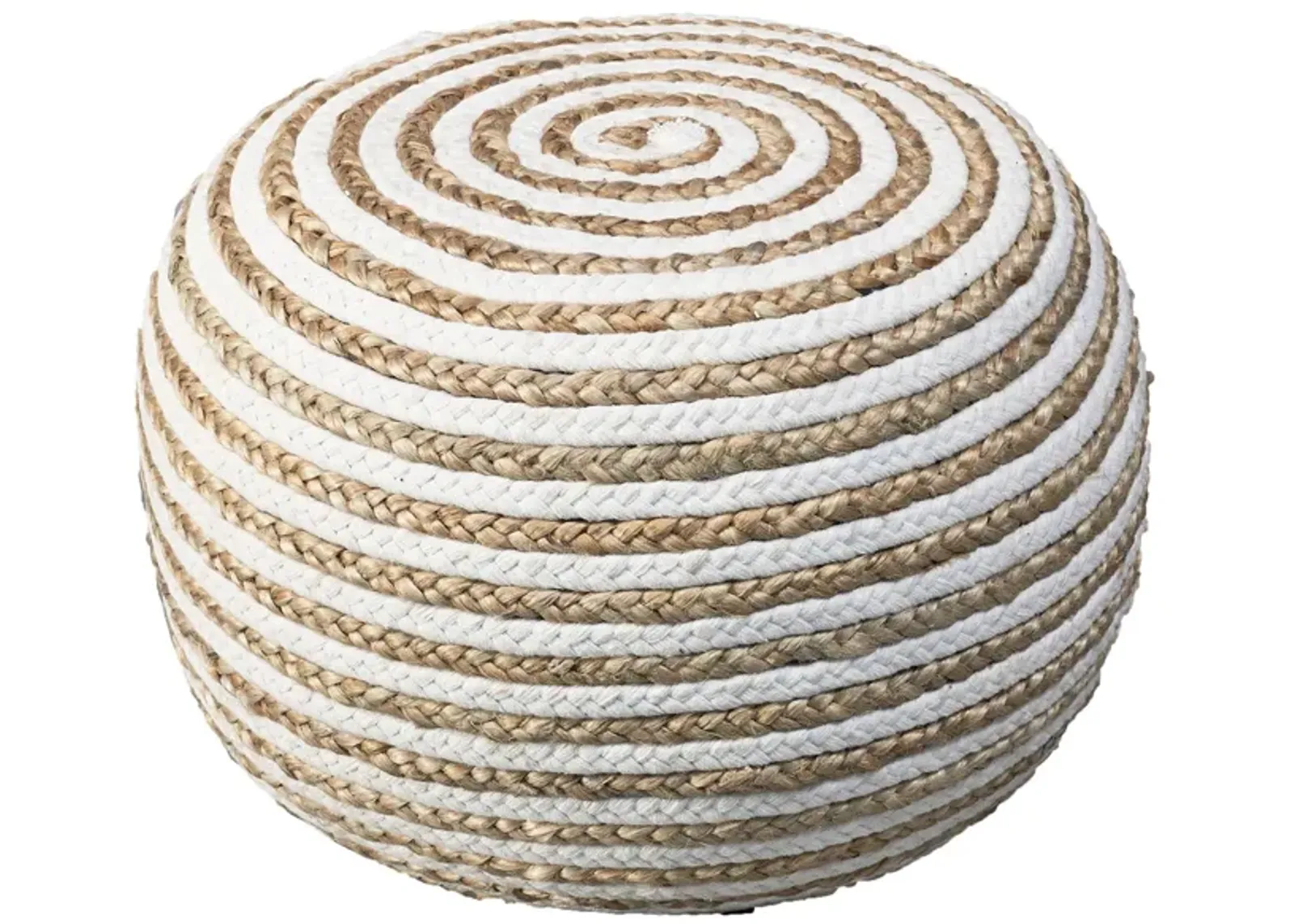 Jute Ottoman - White