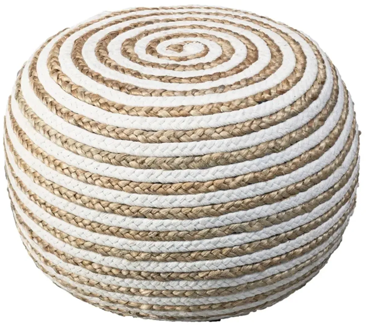 Jute Ottoman - White