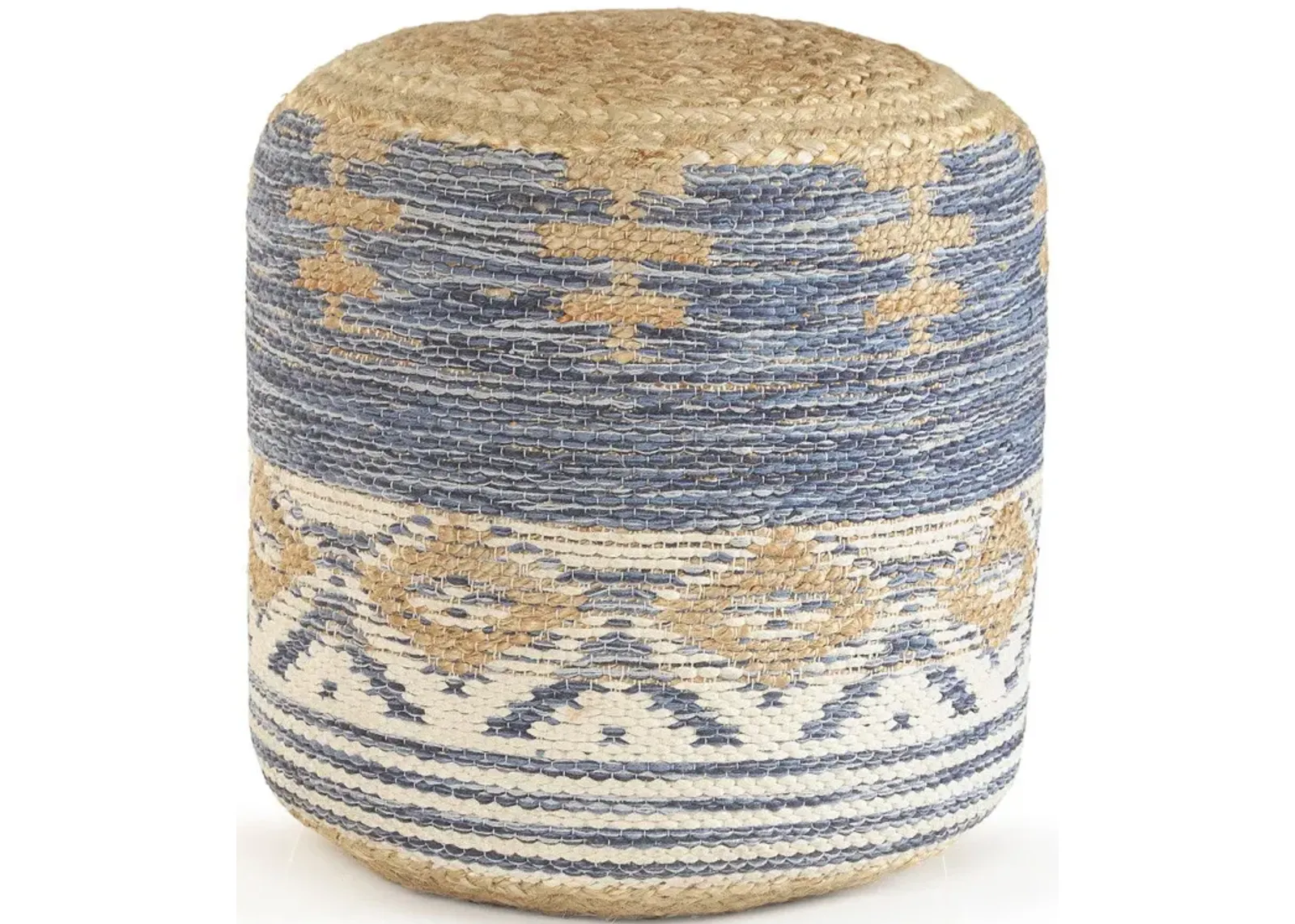 Jute Ottoman - Blue