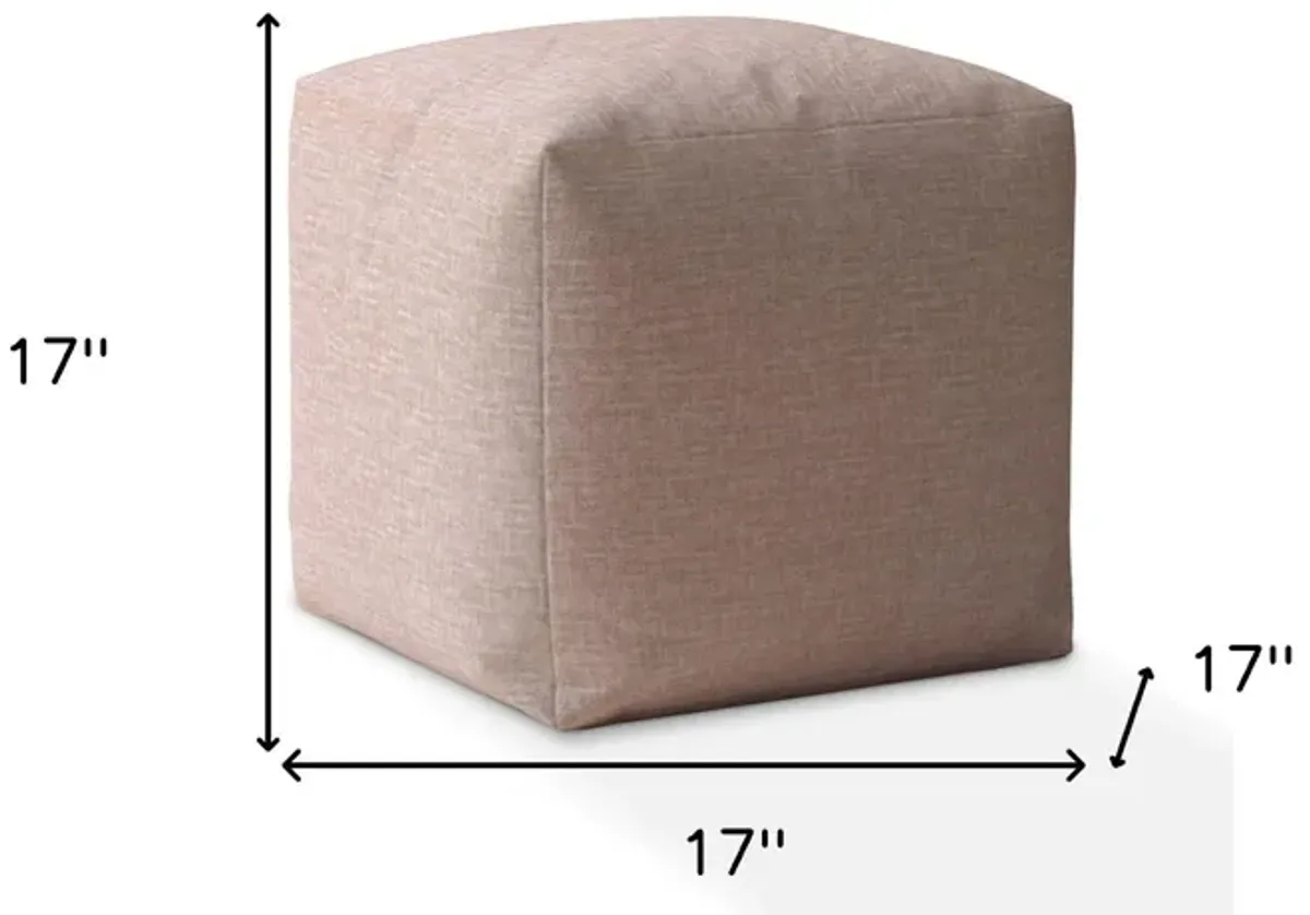 Cotton Pouf Ottoman - Pink