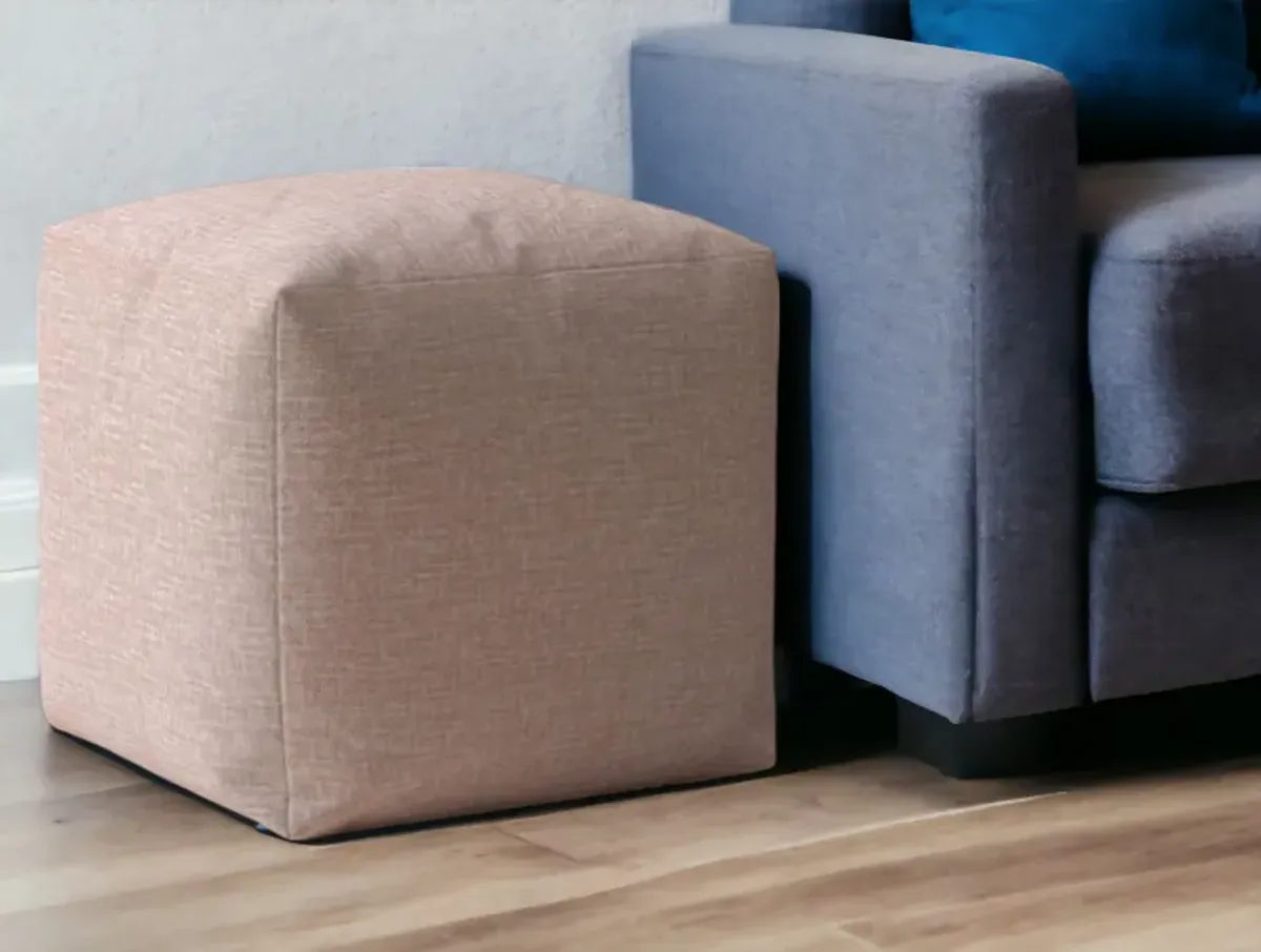 Cotton Pouf Ottoman - Pink