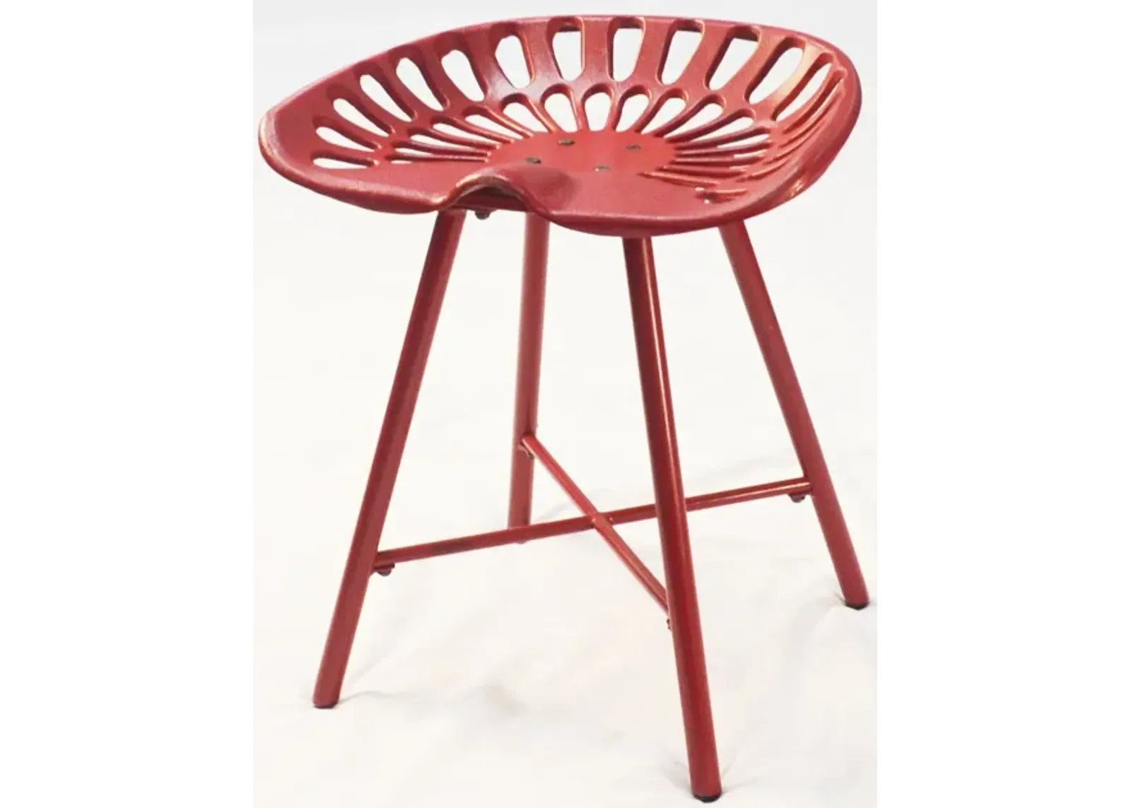 Backless Stool 18" - Red - Metal