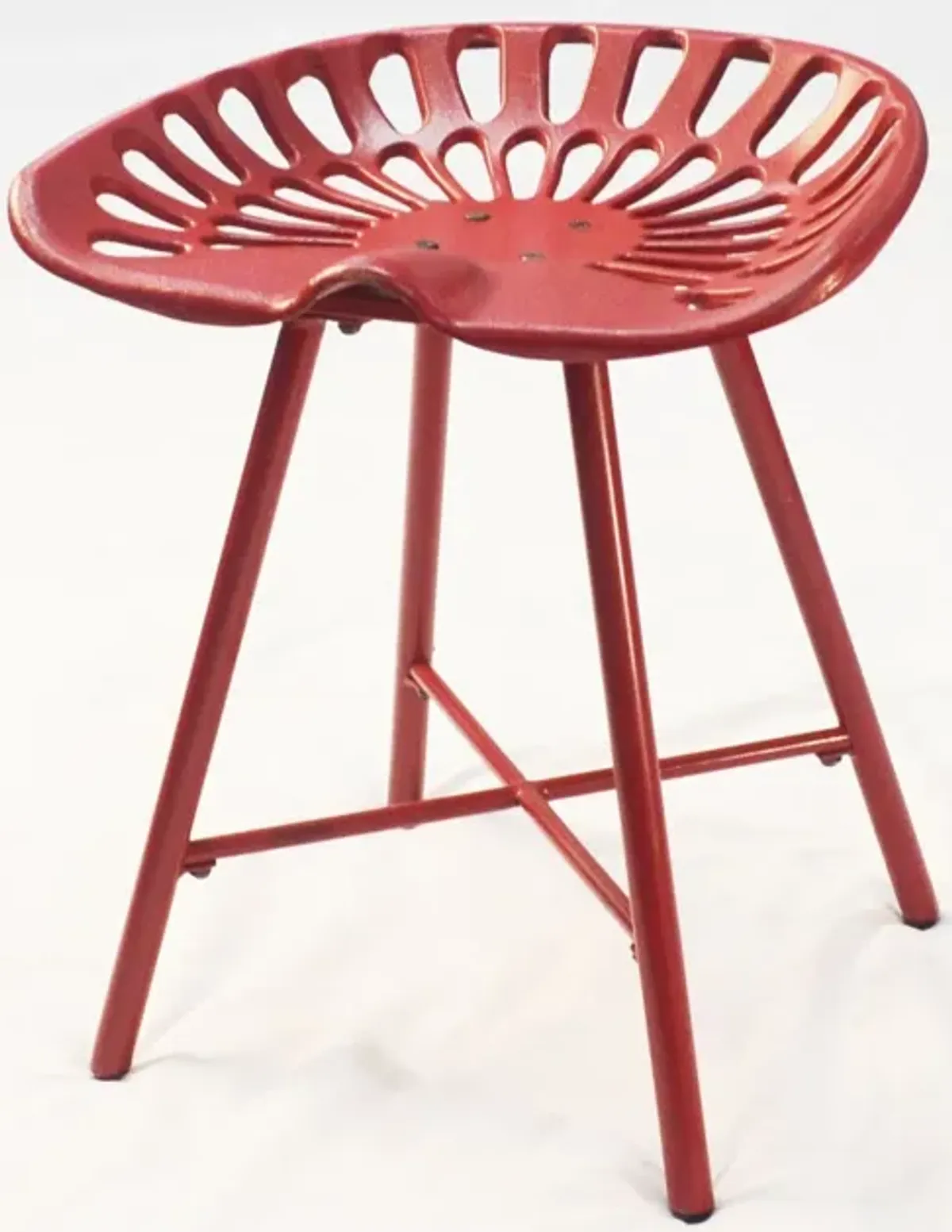 Backless Stool 18" - Red - Metal