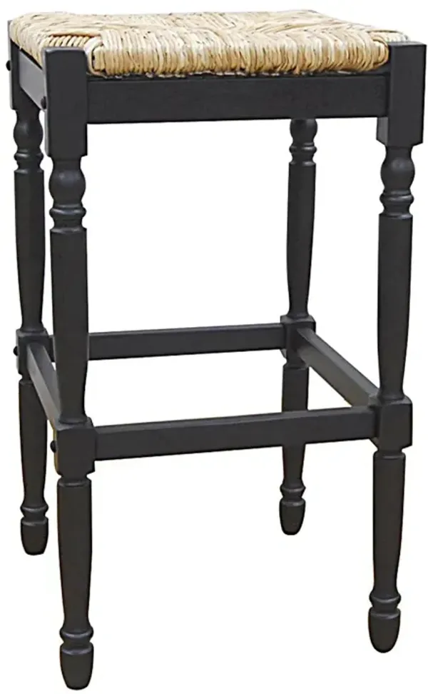 Backless Bar Height Chair With Footrest 29" - Natural and Black