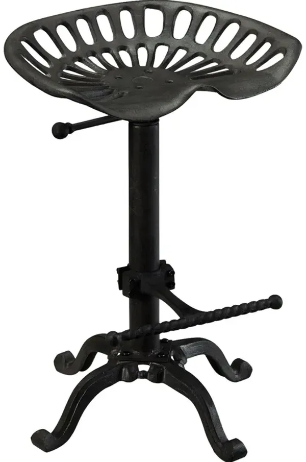 Backless Adjustable Height Bar Chair With Footrest 23" - Black