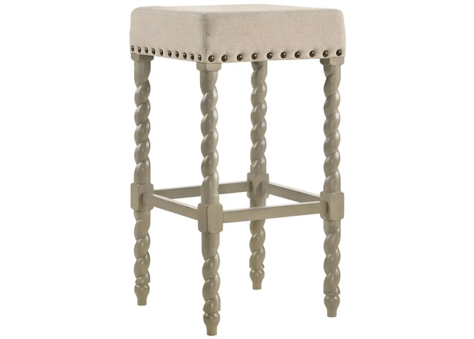 Backless Bar Height Chair With Footrest 30" - Cream And Gray