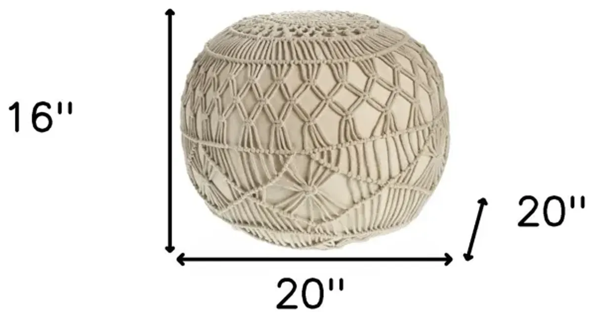 Cotton Ottoman Round - Cream