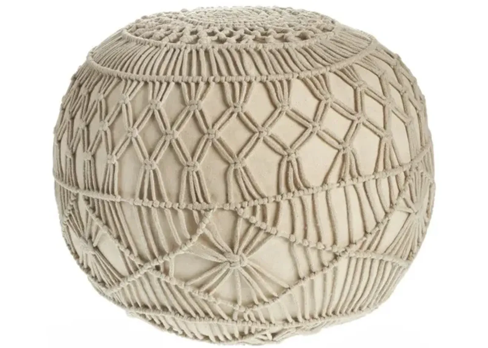 Cotton Ottoman Round - Cream