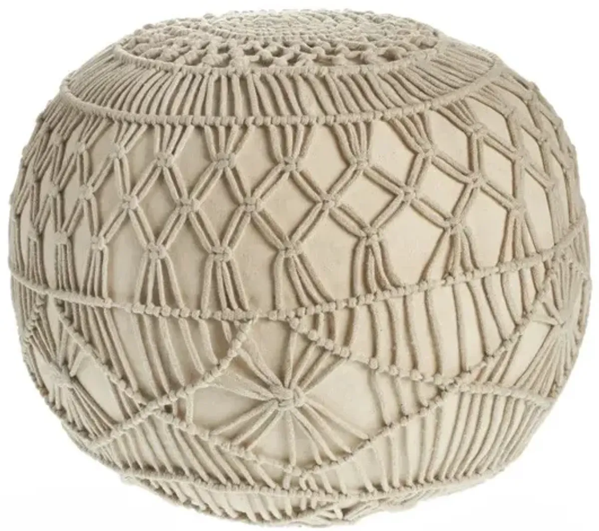 Cotton Ottoman Round - Cream