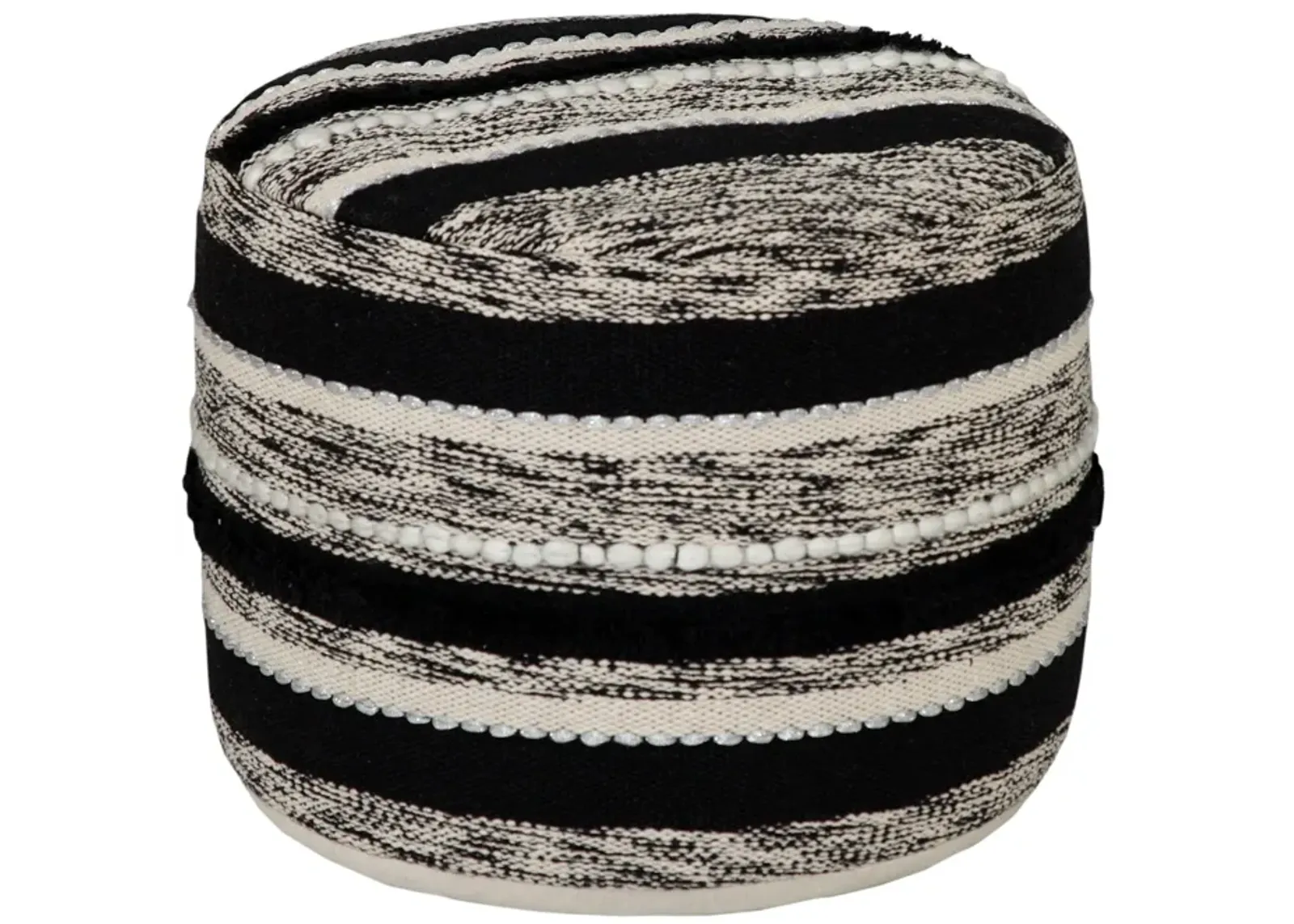 Cotton Ottoman - White / Black