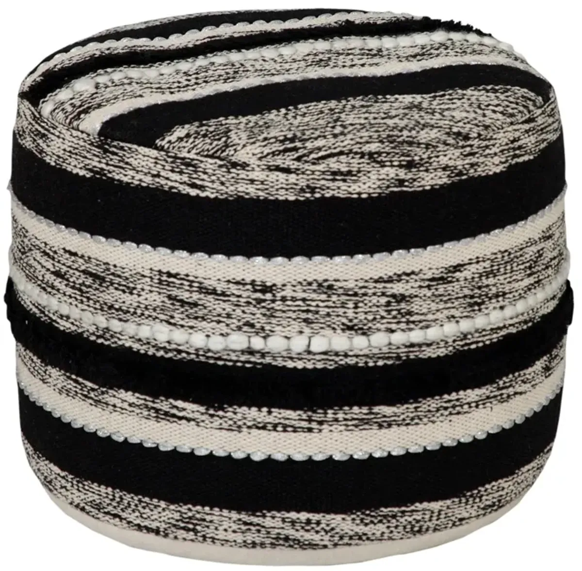 Cotton Ottoman - White / Black