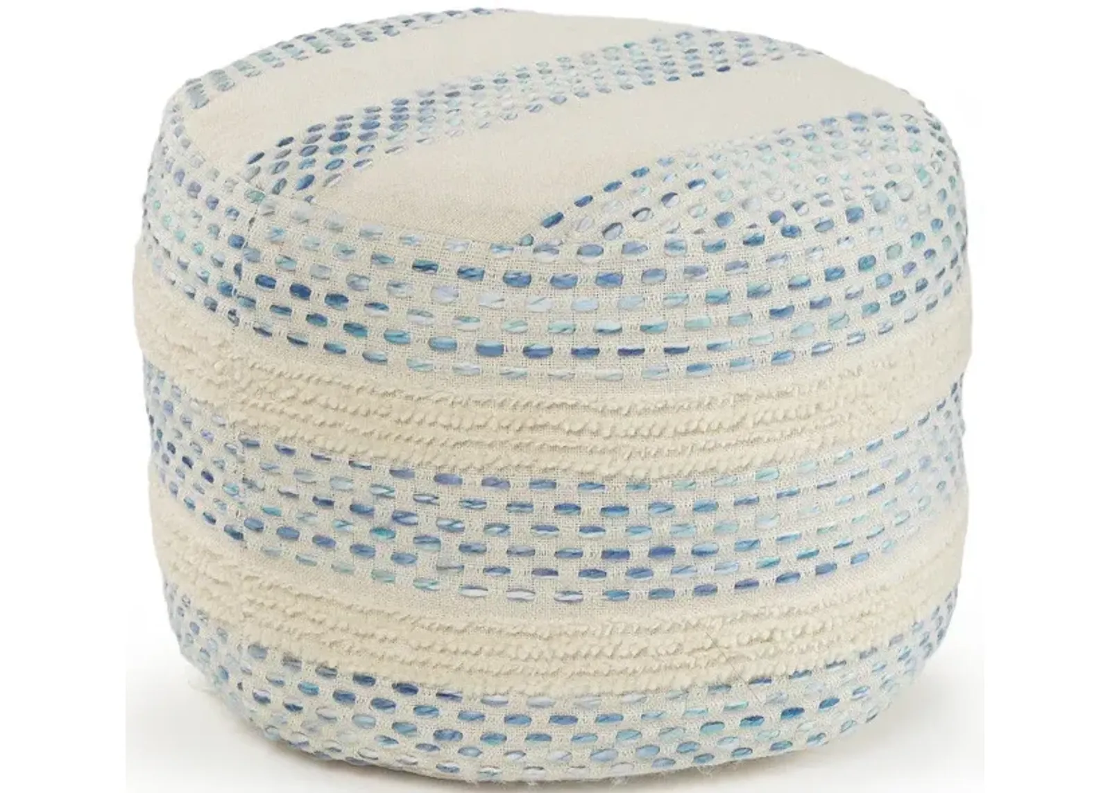 Cotton Blend Ottoman - Blue