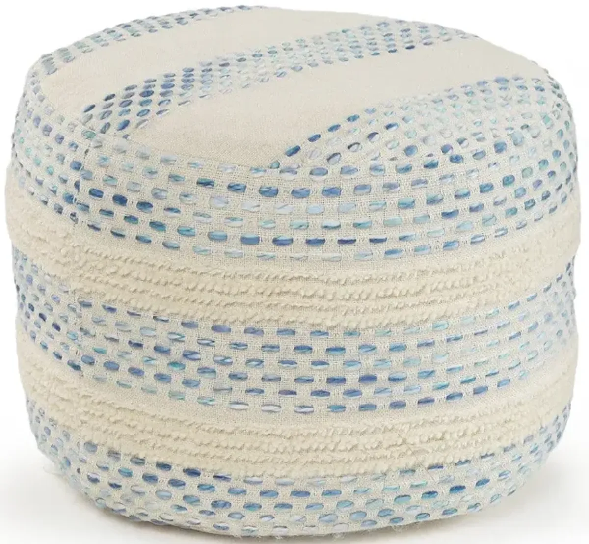 Cotton Blend Ottoman - Blue