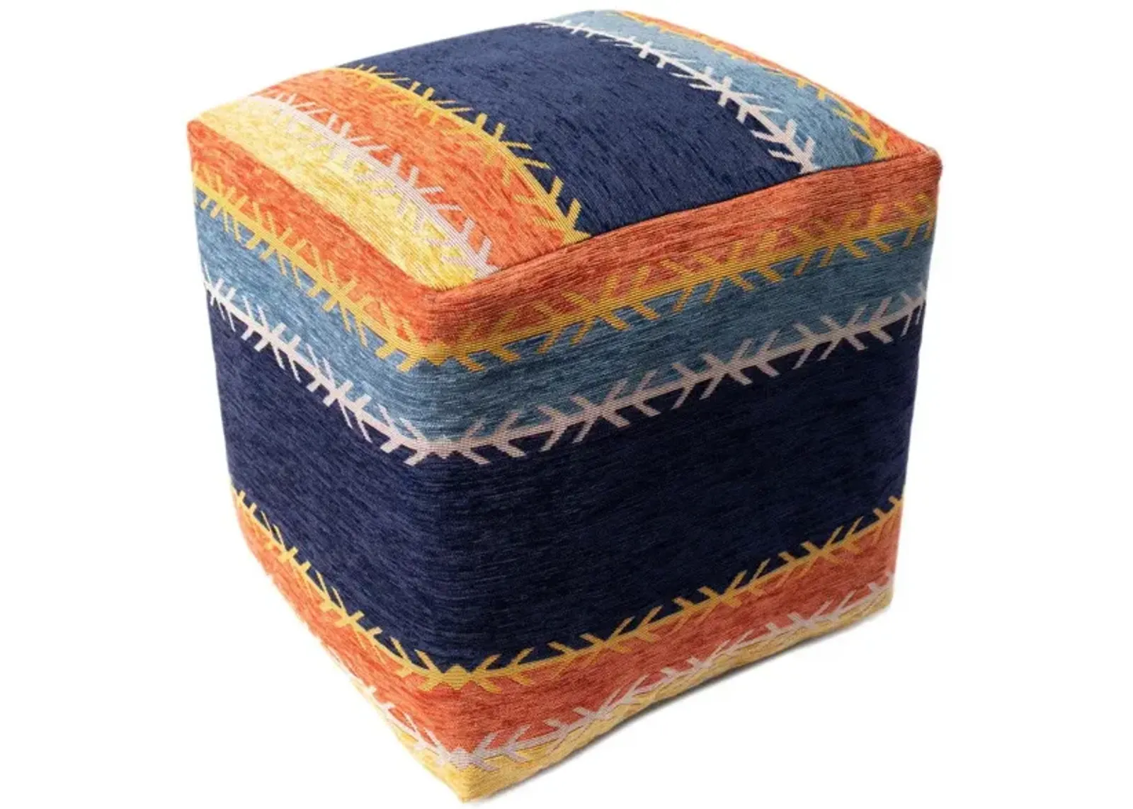 Polyester Blend Ottoman - Multicolored