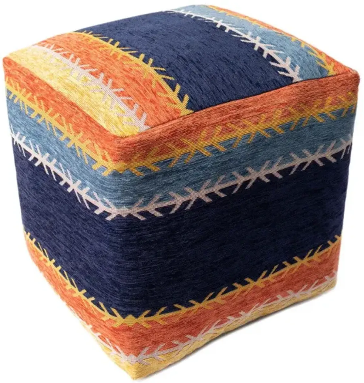 Polyester Blend Ottoman - Multicolored