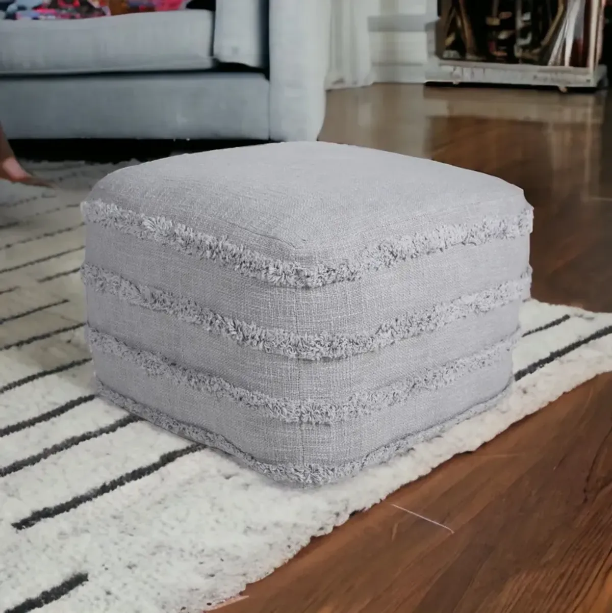 Cotton Ottoman - Gray