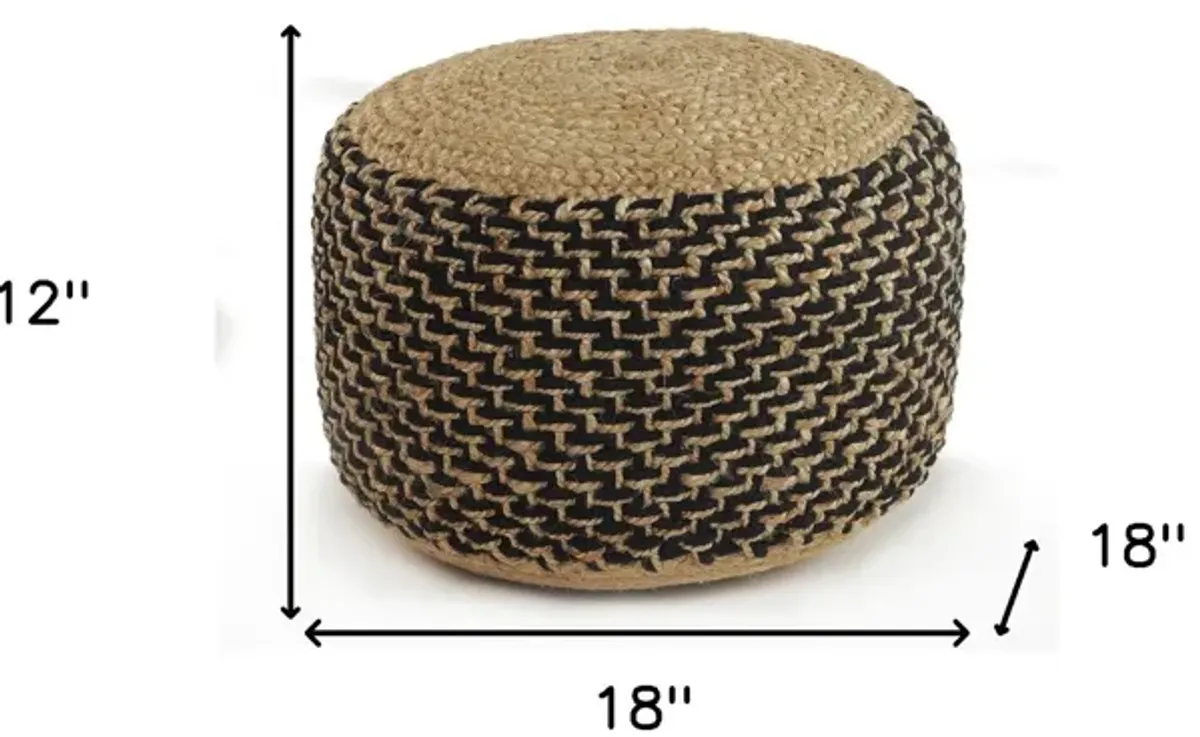 Jute Ottoman - Tan