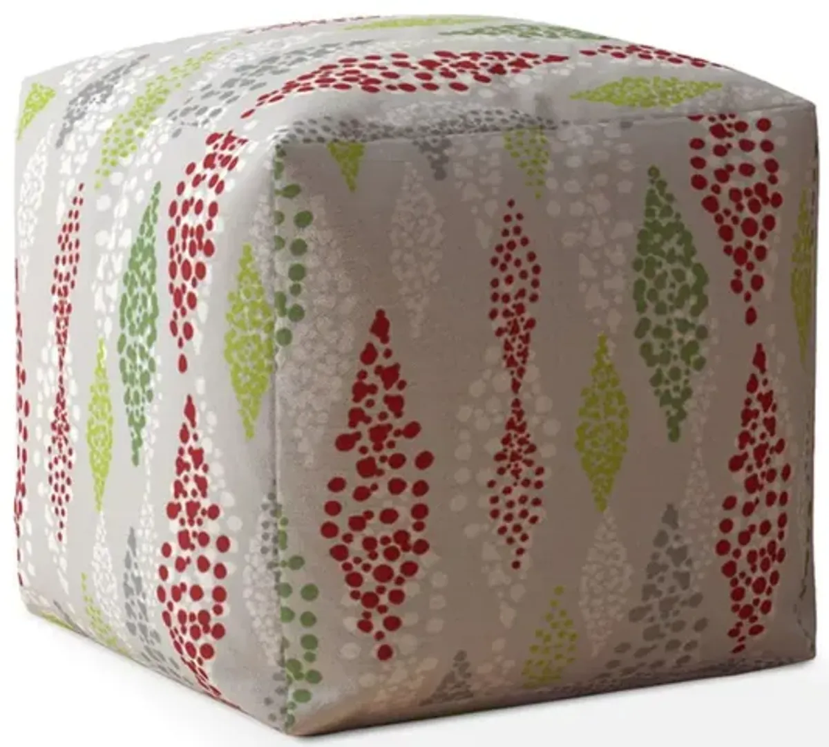 Cotton Polka Dots Pouf Ottoman - Ivory