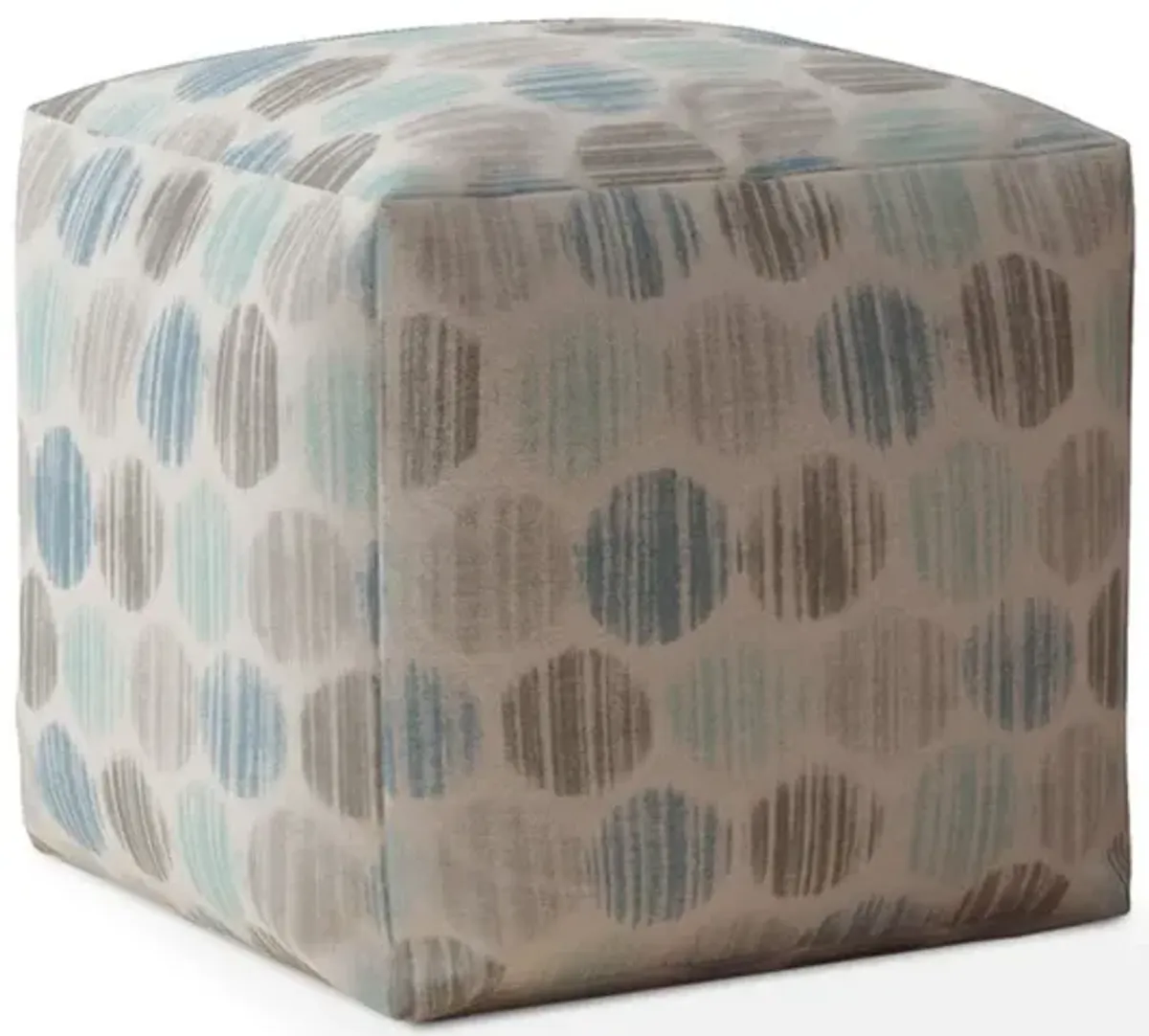 Cotton Polka Dots, Pouf Ottoman - Blue